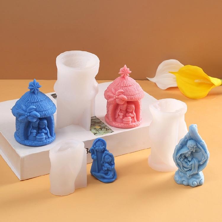 Holy Family Nativity Epoxy Resin Mould Casting Tool for DIY Gypsum Ornaments