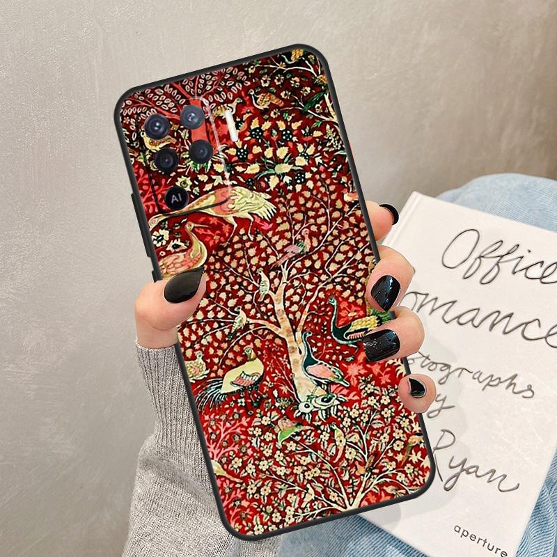 Persian Carpet Floral Pattern Case For Oppo A54 A74 A94 A17 A57 A77 A76 A16 A96 A18 A60 A80 A40 A38 A58 A78 A98 A15 A5 Pro