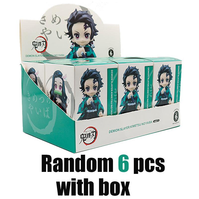 Anime Demon Slayer Kimetsu No Yaiba Multiform Figure Blind Box Beans Tanjiro Action Figure Warrior PVC Model Christmas Gift