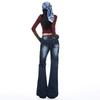 American Spice Girl retro nostalgic micro-pull jeans women's autumn new elastic and thin versatile horn pants