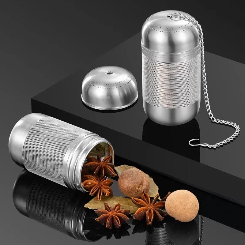 316 Stainless Steel Tea Strainer Spice Seasoning Ball Strainer Teapot Fine Mesh Filter Teahouse Hot Pot Seasoning Accessories