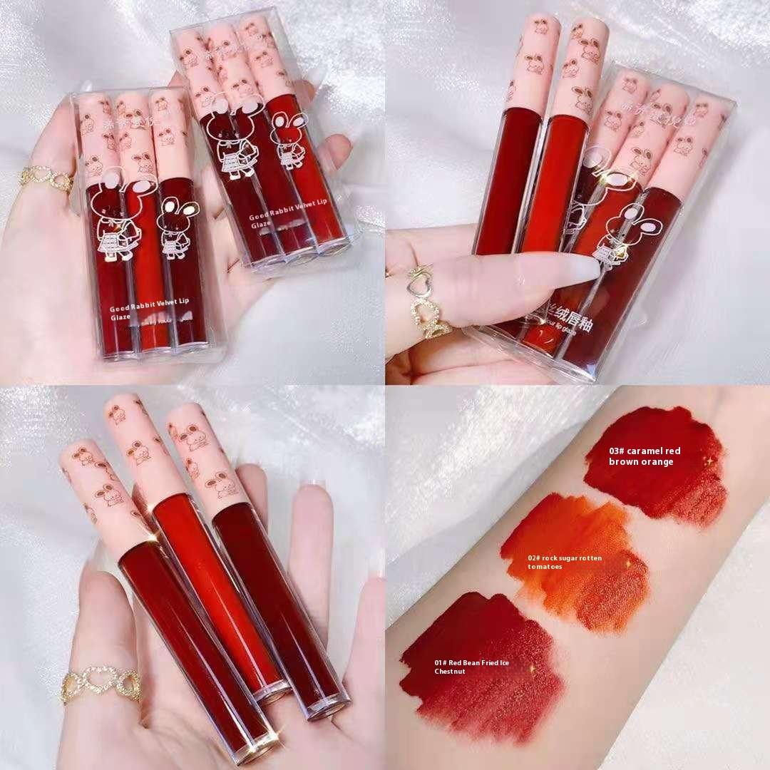 

Крем для губ Velvet Rose с длительным матовым эффектом, не выцветает, усиливает естественный тон, весна-лето, бьюти-эссенциалист 3 Pack Good Rabbit Set