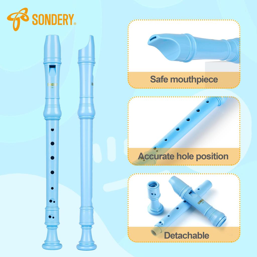 Sondery Beginner Soprano Recorder Flute Instrument with German Fingering