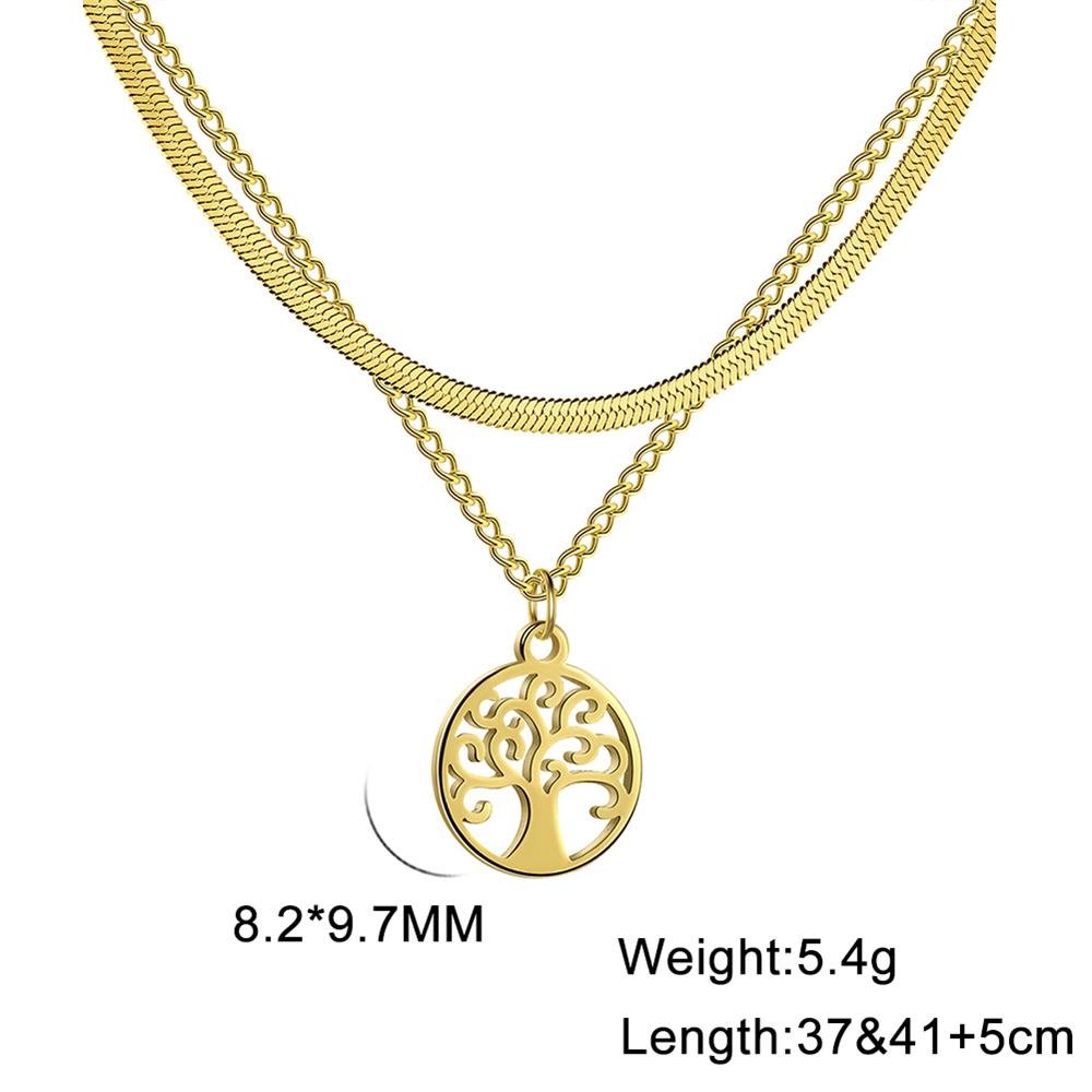 Cazador Stainless Steel Tree of Life Necklace Vintage Gold Color Plant Chain Necklace for Women Jewelry Wholesale 2026 Birthday