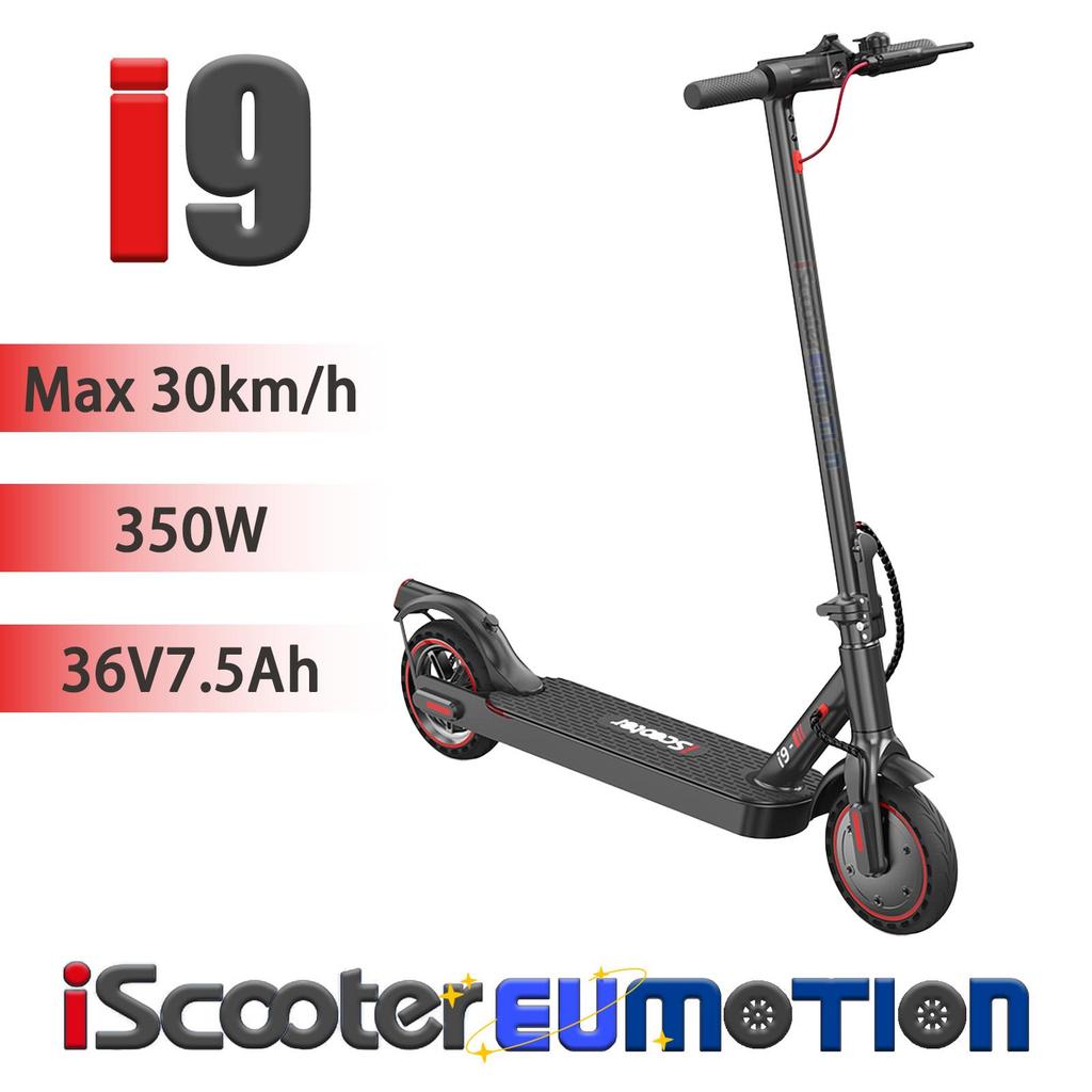 8.5" iScooter Foldable Portable E-Scooter 350W Motor, 36V 7.5Ah Battery, Max Load 120kg, Bluetooth APP, IP54 Waterproof
