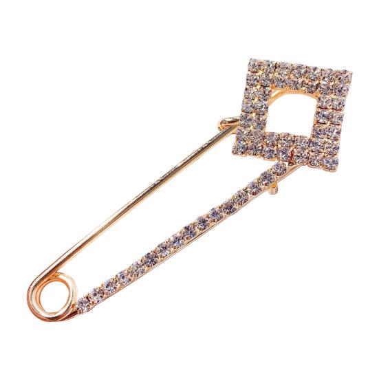 Safety Pin Brooch for Women Rhinestone Decorative Shawl Sweater Clip Alloy Safety Pins for Dress Shirt Cardigan