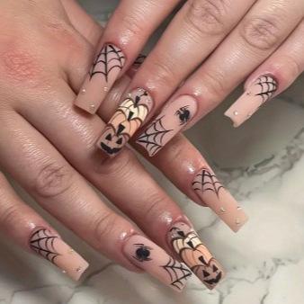 European And American Nail Art Dark Spice Girls Halloween Collection Bat Spider Skull Long Wear Armor