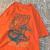 Surf Up Take It Easy Herren Damen T-Shirts Sommer T-Shirt Atmungsaktiv O-Ausschnitt Kurzarm Harajuku Lockeres T-Shirt Baumwolle Paar Tops