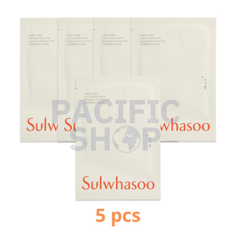 [Sulwhasoo] First Care Activating Mask EX (5 Blätter) Im Karton – Anti-Aging, feuchtigkeitsspendend, strahlend, für jeden Hauttyp geeignet No Box 5 Piece Sample white
