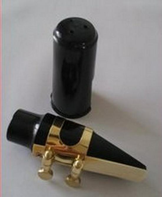 Black Plastic Alto Saxophone Mouthpiece - Musical Instrument Accessory Silver Ligature Alto Sax Mouthpiece
