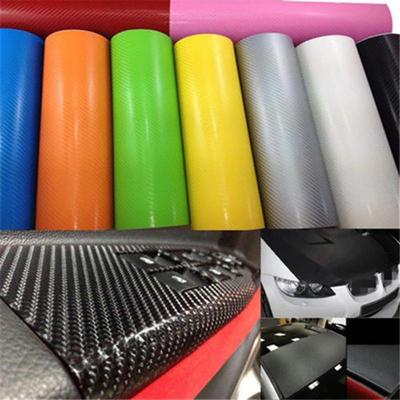 Feuille de Film de bricolage en Fiber de carbone 3D, autocollant noir pratique en rouleau pour voiture