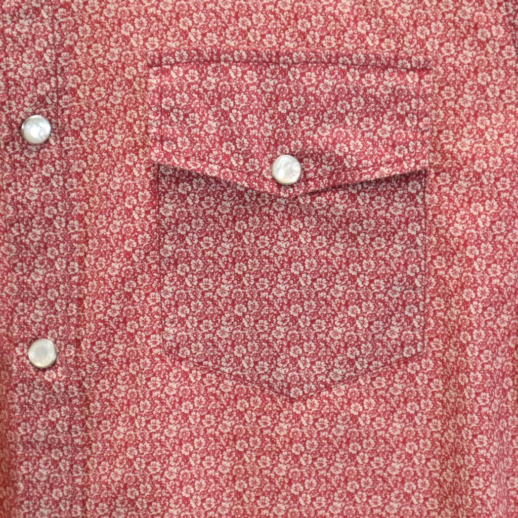 Gucci Made In Italy Floral Long Sleeve Western Shirt 40 Red Series Men's Used