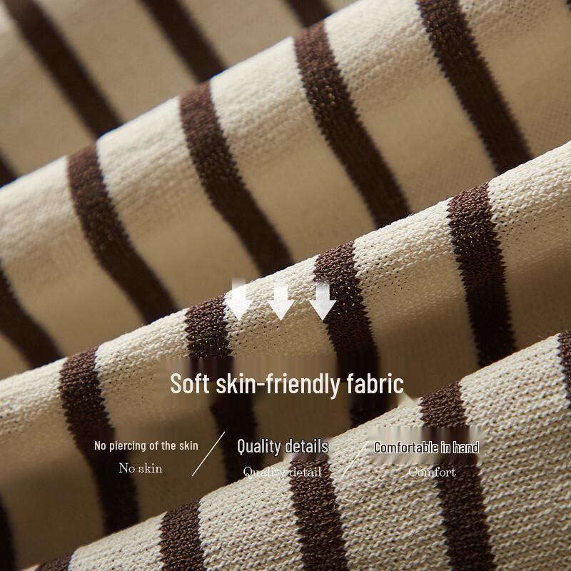 Gestreifter Rundhals-Strickpullover im französischen Stil für Damen