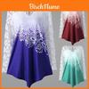 Elegant Plus Size Womens Blouse With Sexy Lace Yoke And Ombre Print Design