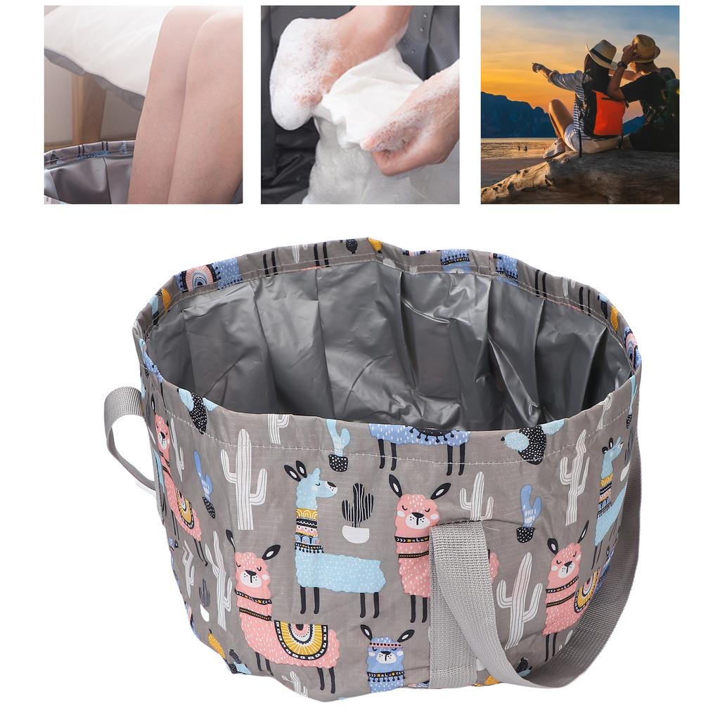 Zusammenklappbare Fußbadewanne 21L Faltbare Fußbadewanne Tasche für Außenbereich Waschen Camping