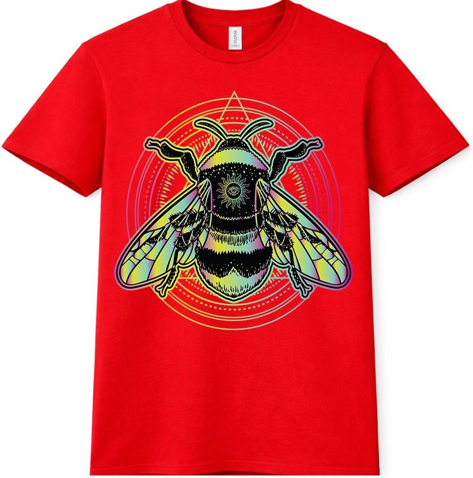 Bee Crown T Shirt Sacred Geometry Mystical Insect Graphic Tee S