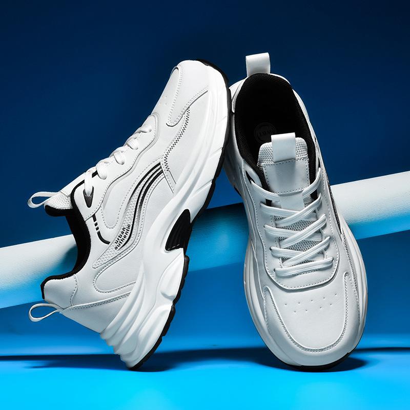 Men's Shoes New Autumn and Winter 4 Large Size 4 Men's Sports Shoes Leather Dad Shoes Casual Outdoor