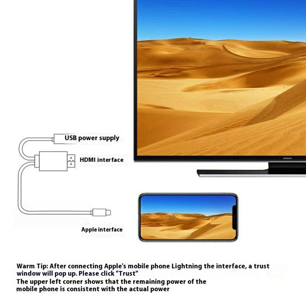 ONTEN OTN-7519 1.8m Lightning To HDMI Cable Aluminum Alloy Shell 4K HD Display Adapter