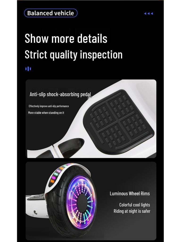 7-Inch Children's & Adults' Bluetooth Balance Scooter - Fast Electric Two-Wheeler