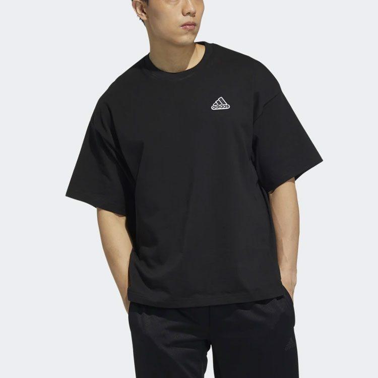 Adidas T Shirts Men's Black Crew Neck Moderate Straight Fit HA3648