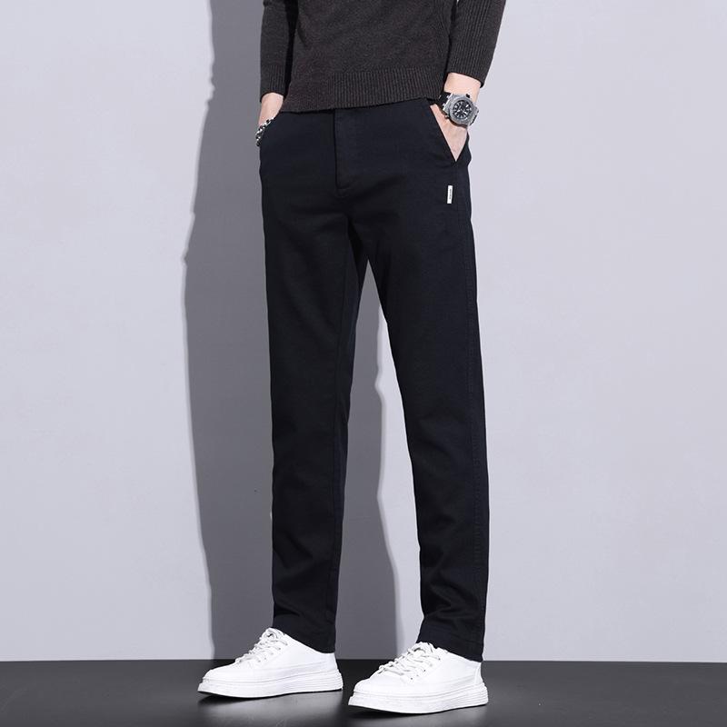 

Мужские ретро приталенные прямые брюки в корейском стиле, весенне-осенний стиль, модные повседневные универсальные брюки для мужчин 38