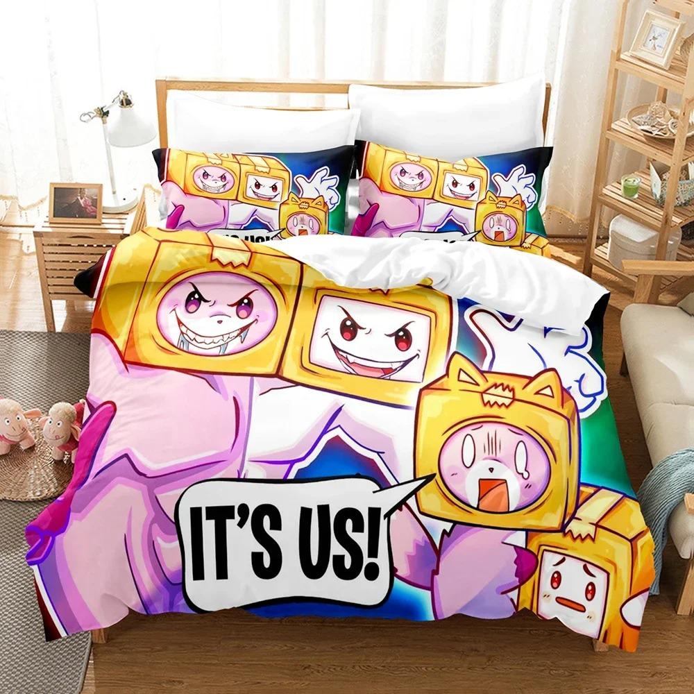 

Lankybox Foxy Boxy Комплекти постільної білизни Single Twin Full Queen Size Постільна білизна Kids Girls Bedroom Decor Cartoon Duhit Cover Set Sets US Twin 173x218cm