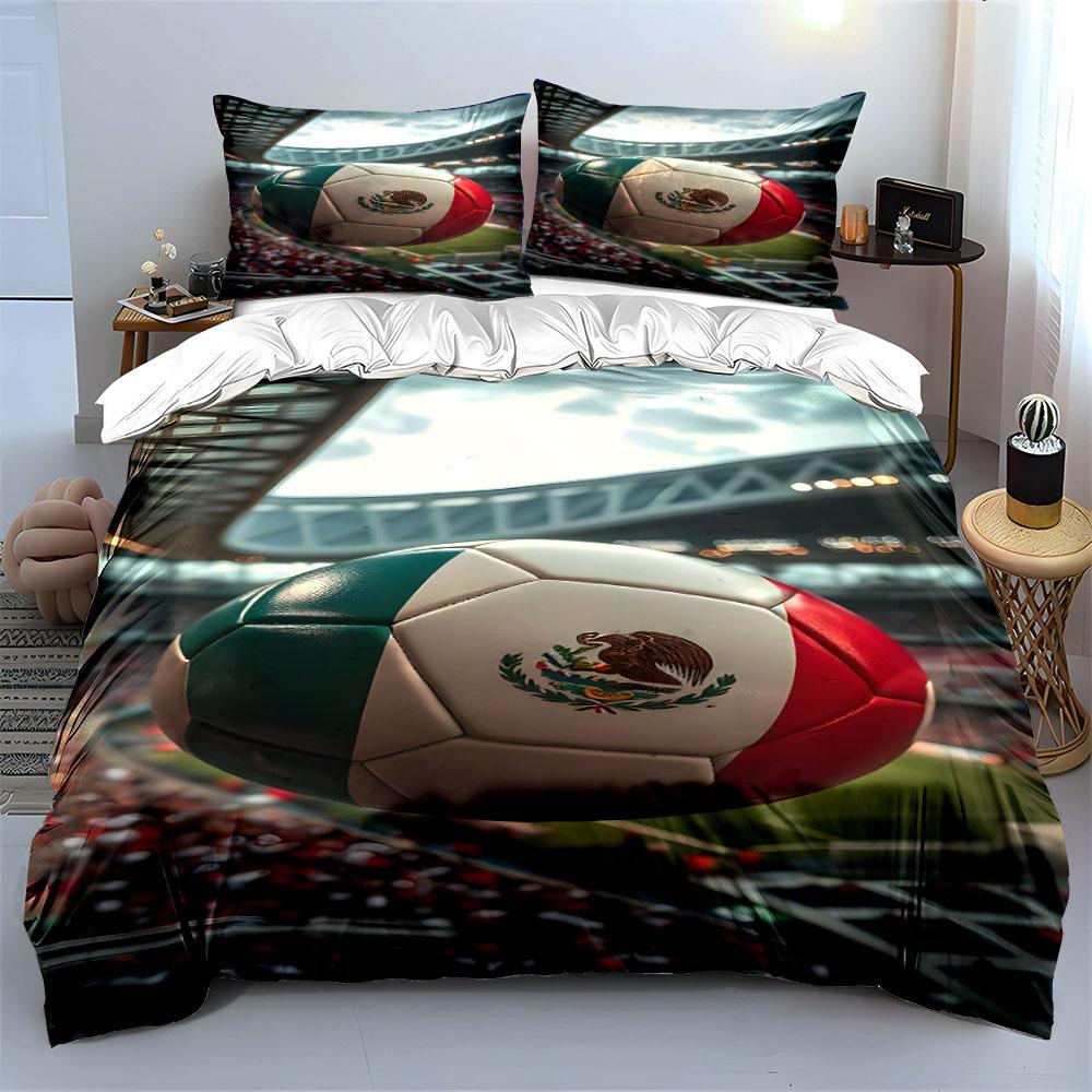Mexican-themed Soccer Ball. Bedding Sets Duvet Cover Sets Duvet Covers Pillowcases(1*Duvet Cover 2*Pillowcases Without Duvet Insert)