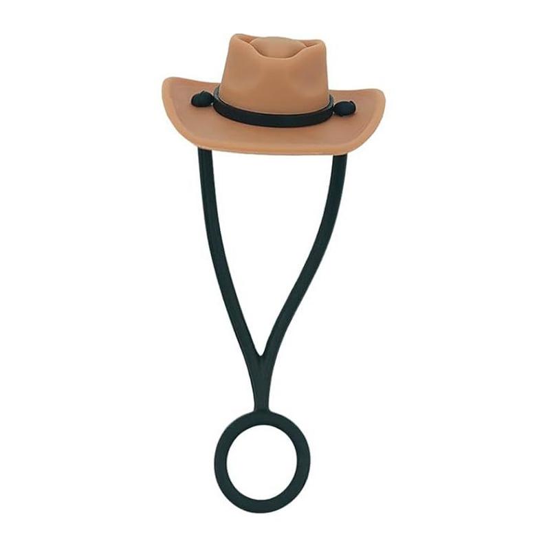 Cowboy Hat Straw Cover Cap For Tumbler Cup 30&40 Oz 10Mm Cowgirl Hat Silicone Straw Topper Protector Lid