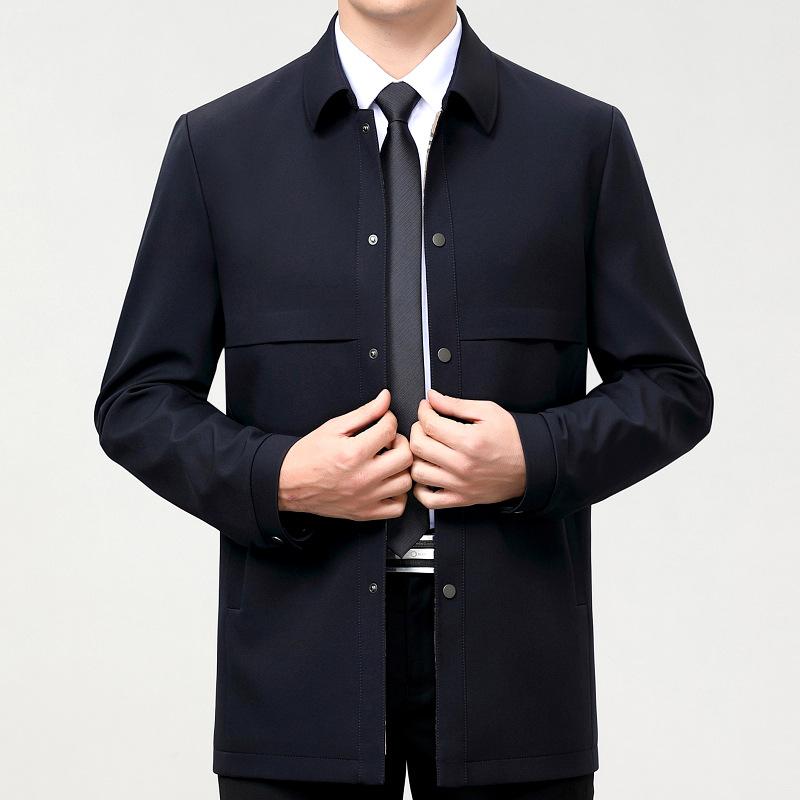 

Ветровка из шелка Mulberry, мужское пальто средней длины на весну и осень, модное повседневное пальто с лацканами без глажки 195