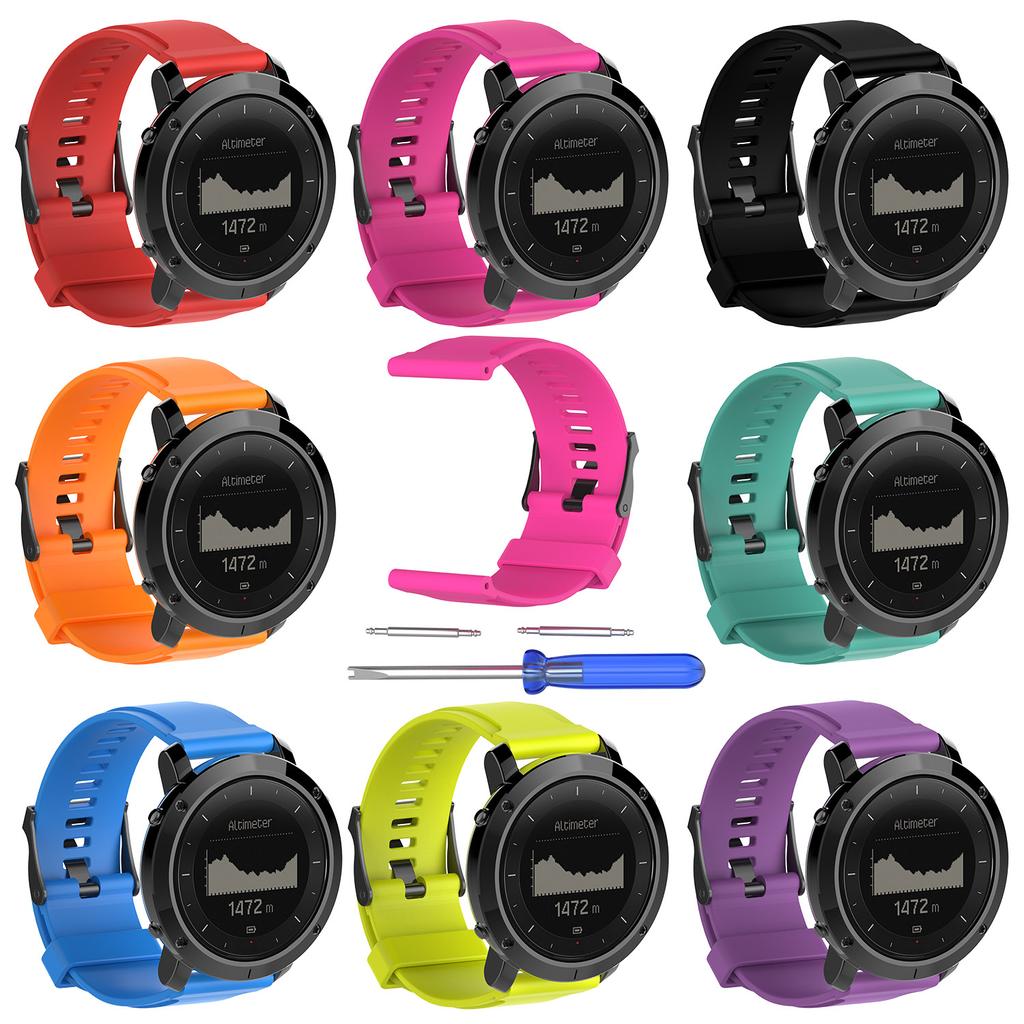 Silicone Watch Strap for Suunto Traverse with Spring Bars and Tool