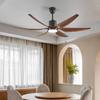 American Retro Smart Silent Ceiling Fan with Light, Large Five-Blade Design for Living Room or Restaurant