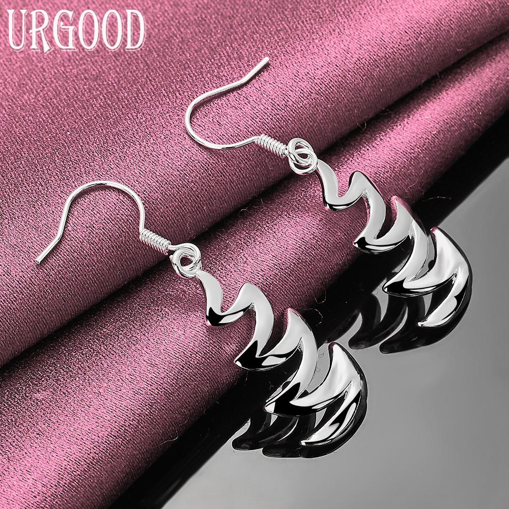 925 Sterling Silver Fashion Geometric Earrings Wedding Jewelry