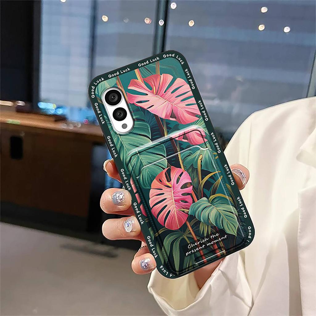 Card slot Durable Phone Case For FCNT/Fujitsu Arrows N F-51C Cover Fashion Design Silicone Shockproof Anti-dust TPU Cute