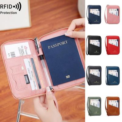 Card Case Passport Cover with SIM Card Slots Waterproof RFID Blocking Passport Clip Female