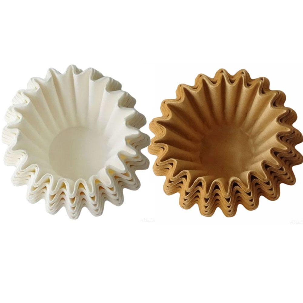 100 Pcs Durable 185mm Coffee Filter Paper Round Shape Flat Bottom Basket Coffee Filters Drip Coffee Filter Dripper Pour Over