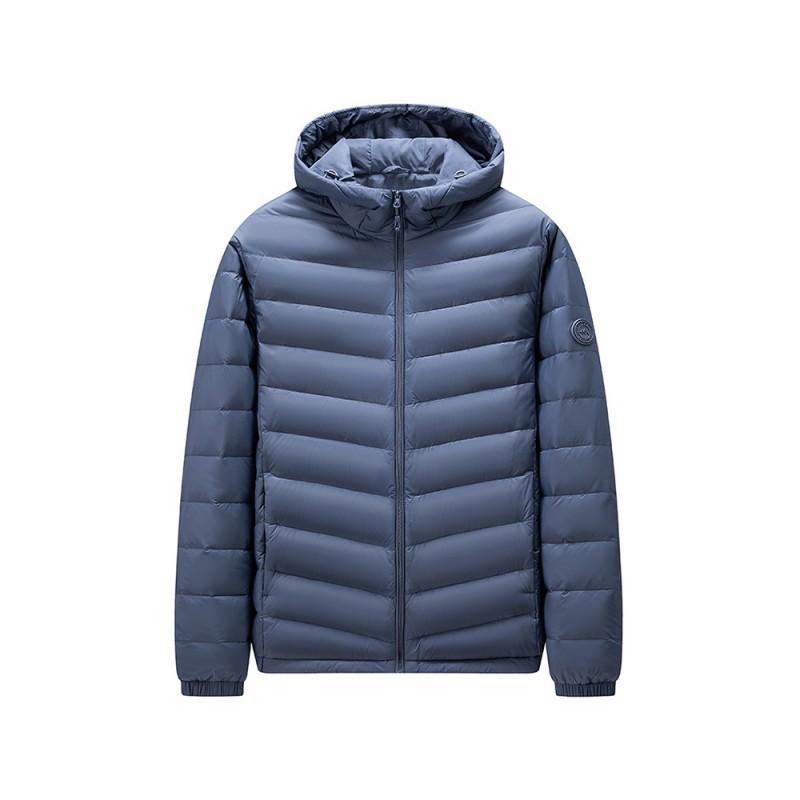 Mens 85% White Duck Down Lightweight Hooded Puffer Jacket Winter Casual Warm Coat