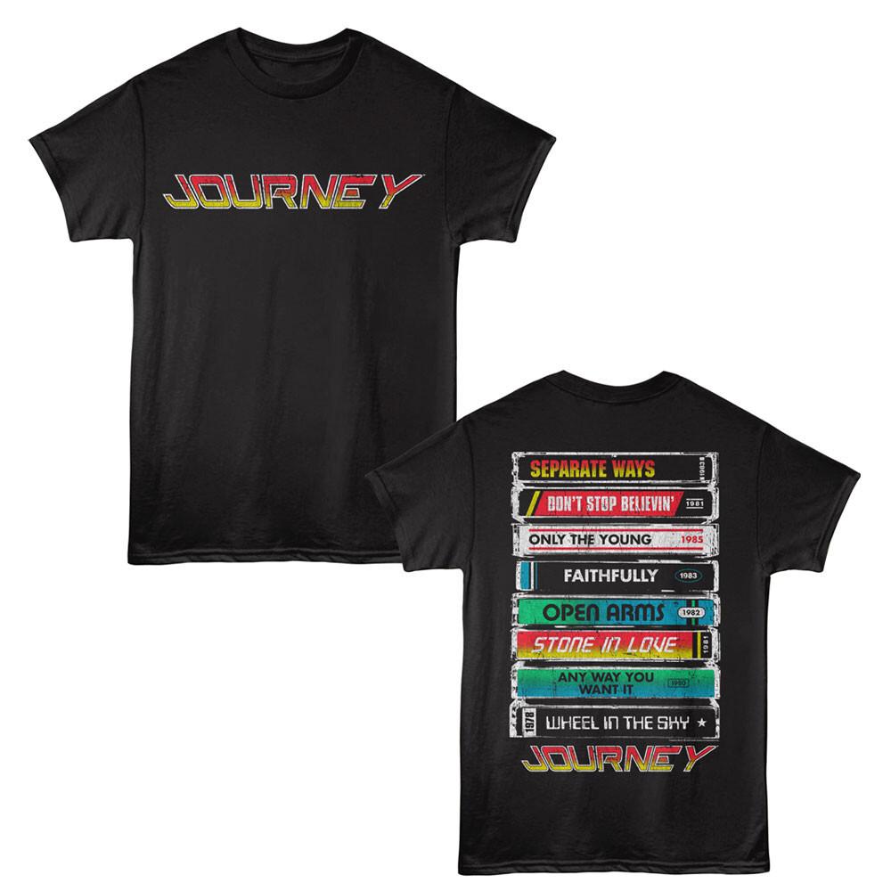 Journey Cassette Songs Men T Shirt Rock Band Music Merch S