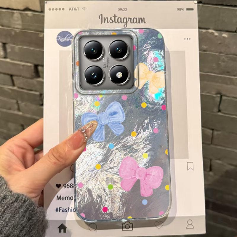 Cute Colorful Bow Heart Girls Women Phone Case For Xiaomi 14T 13T Pro 14Tpro 13Tpro 11 Lite 5G NE Shockproof Bumper Fundas Cover