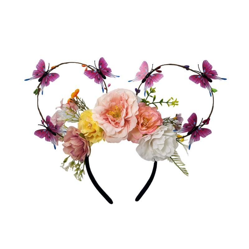 Европейские и американские детские супер-сказочные цветочные ободки, сценические выступления, туристические достопримечательности, фото-головные уборы розовый