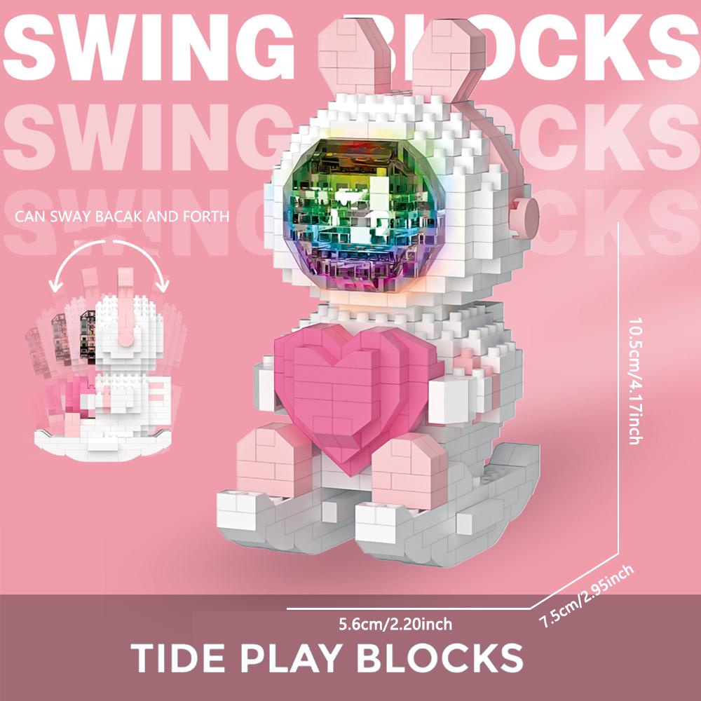 Knew built Luminous Astronaut Moon Micro brick Construction Bricks Kit Learning Playthings LED LIGHT Lights Technology Blocks ideal for Adults