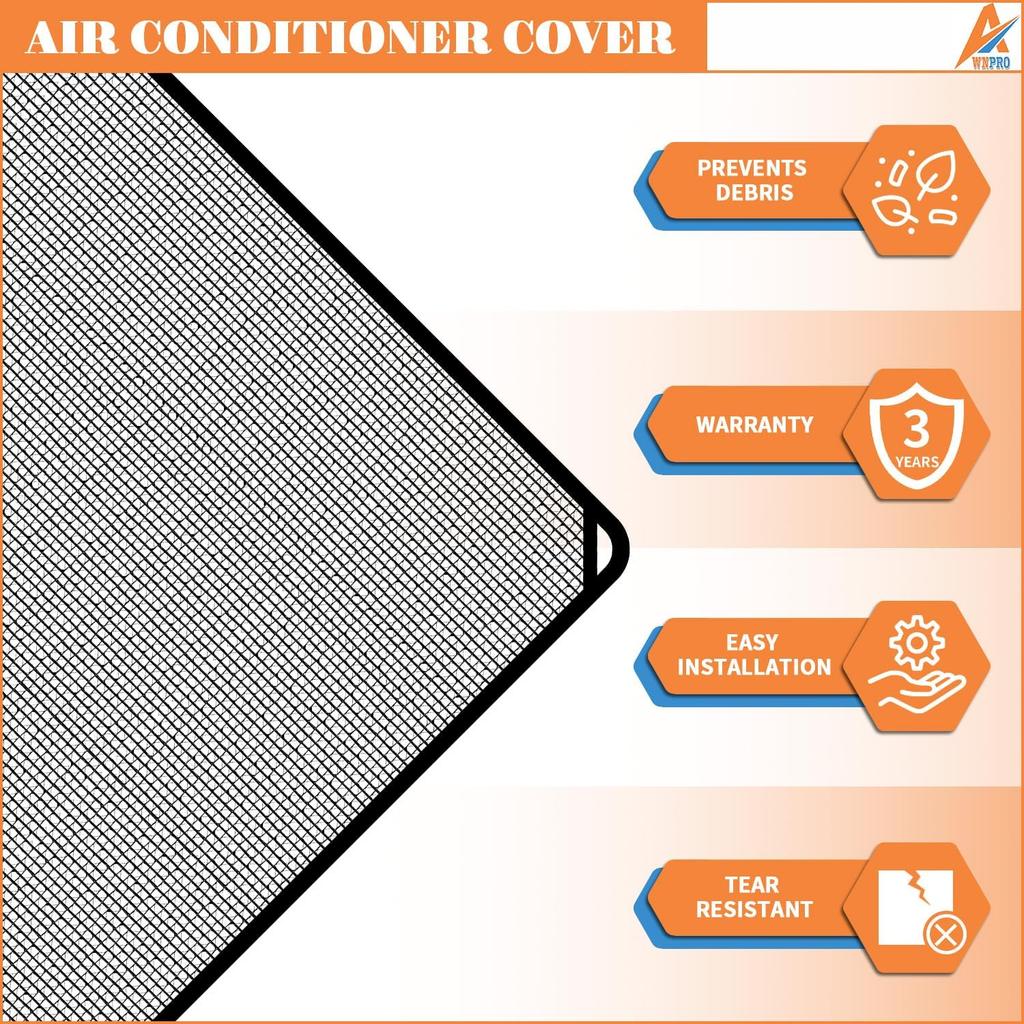28"x28" Air Conditioner Cover AC Unit Top Mesh Cover for Outside Unit with Bungee Cords, Leaf Guard Mesh Air Conditioner Cover