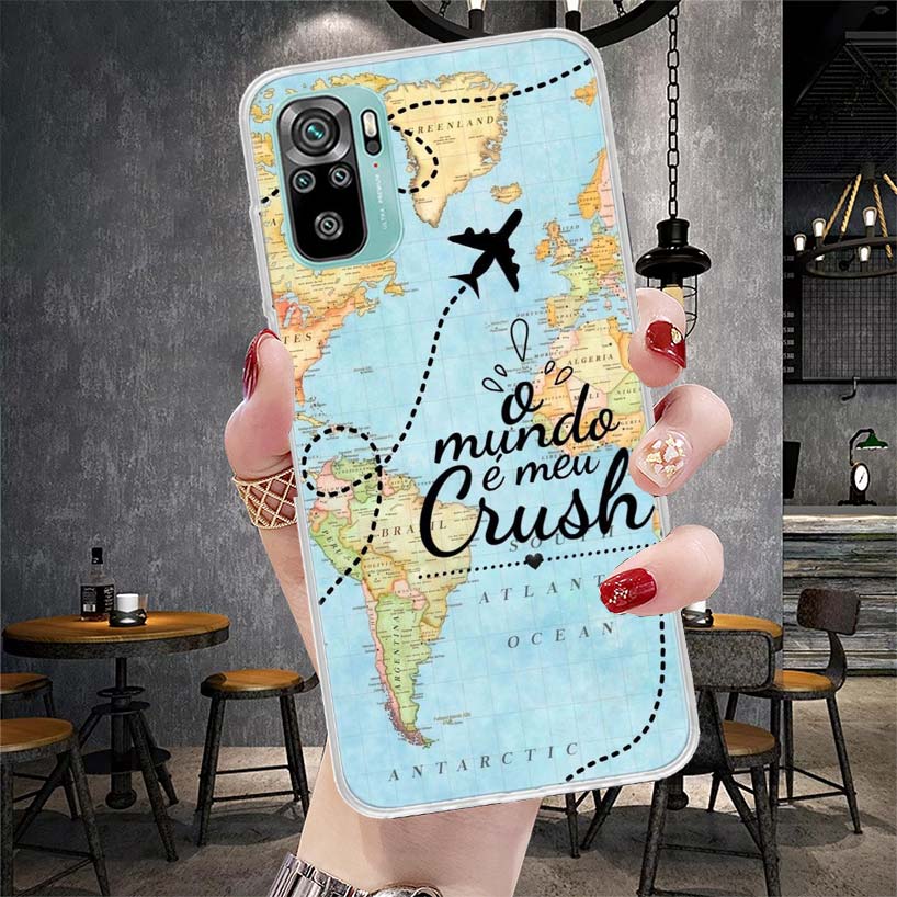 World Map Travel Plans Soft Phone Case For Xiaomi Redmi Note 15 14 14S 13 12 Pro Plus 12S 11 11S 11E 10 10S 11T 5G Fundas Coque