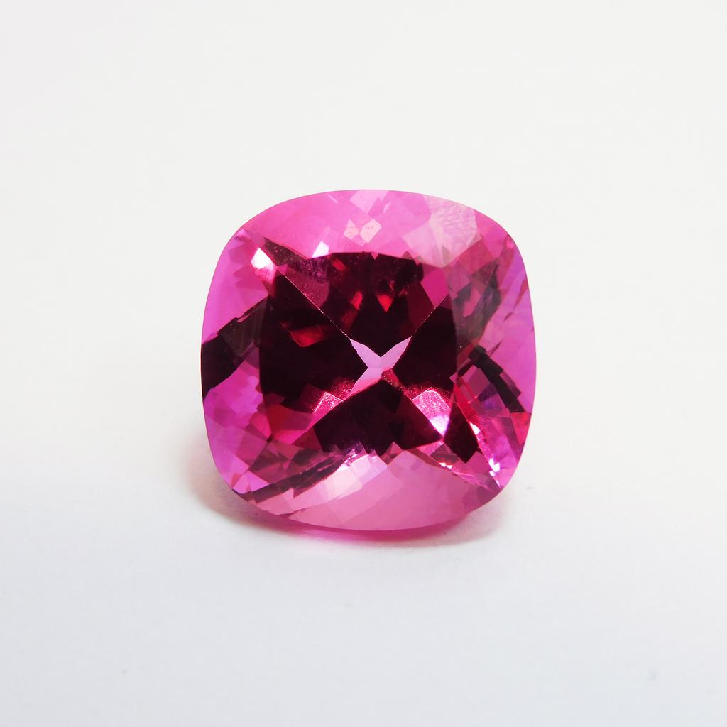 Natural Pink Square Cushion Cut 23 Ct CERTIFIED Enhanced Sapphire Loose Gemstone