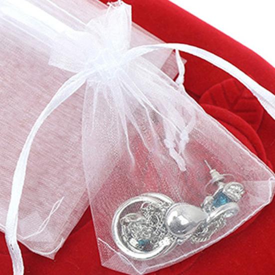 50 Pcs Pure Color Organza Wedding Drawable Pouch Jewelry Package Gift Bag