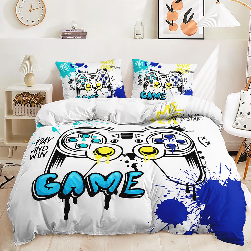 Grenzüberschreitendes Gaming-Controller-Bettbezug-Set - 3-teilige Bettwäsche für Kinderzimmer (Europäischer/Amerikanischer Stil)