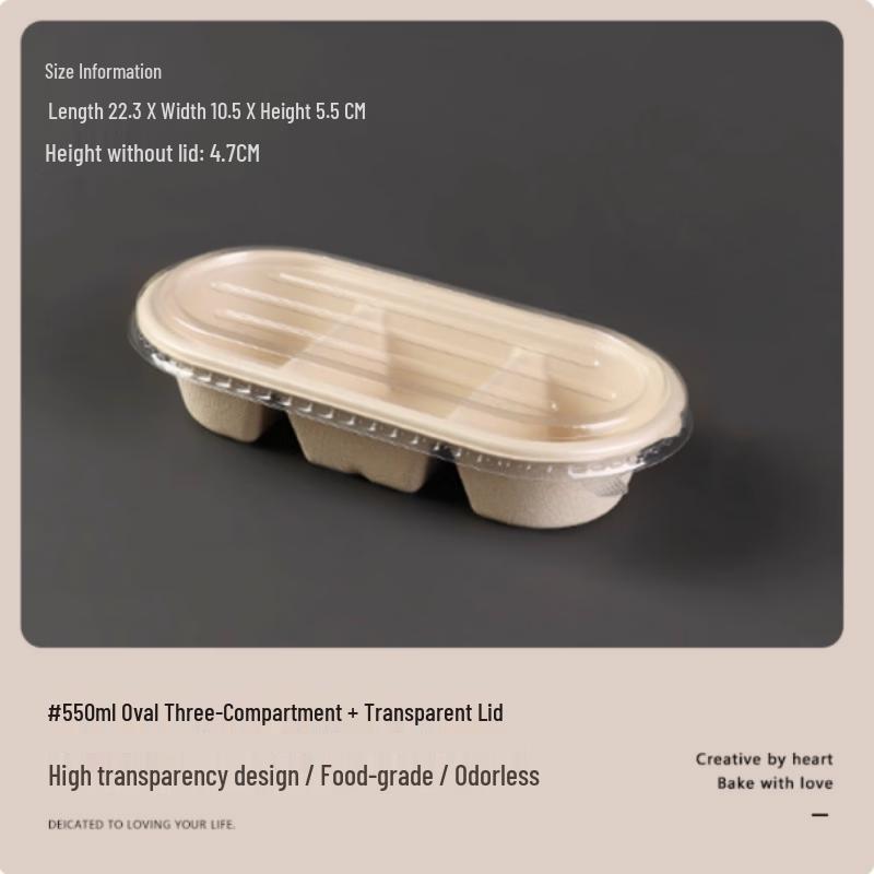 Shangbang 3-Compartment Disposable Pulp Food Containers