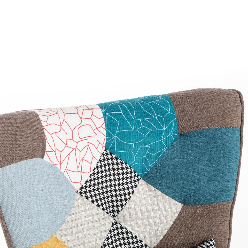 Color-matching Leisure Chair with Footstool, Backrest and Cushion, Living Room Leisure Chair Combination