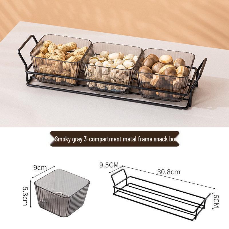 Creative Plastic Snack Compartment Plate for Living Room or Bar Use