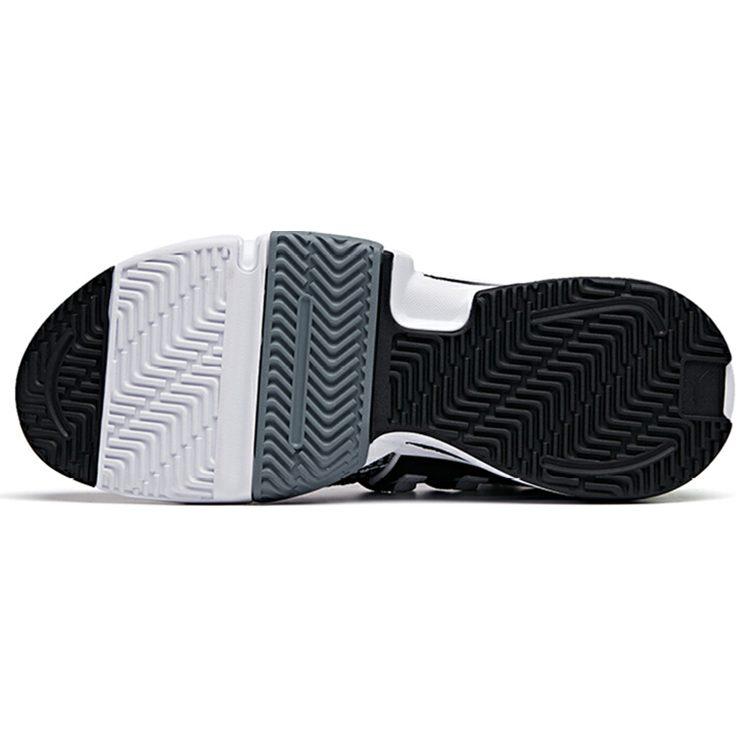 Anta Frivolous Series Cushioning, Wear Resistant Mid Top Basketball Shoes Men's Black White 112021609-3