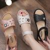 Women's Sandals Roman Style For Office Work With Low Heels Black Ladies Shoes Comfortable And Elegant On Offer Premium Or